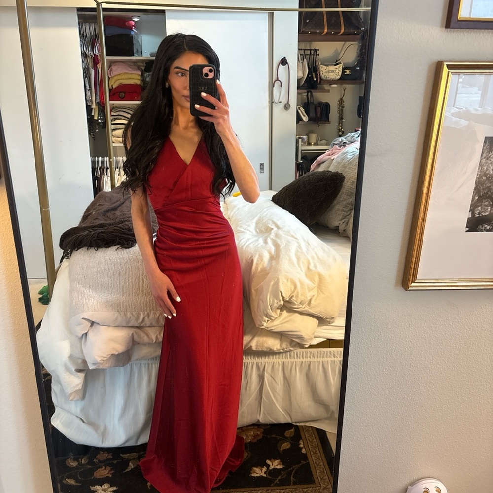 Ralph Lauren Deep Red Satin Formal Gown✨